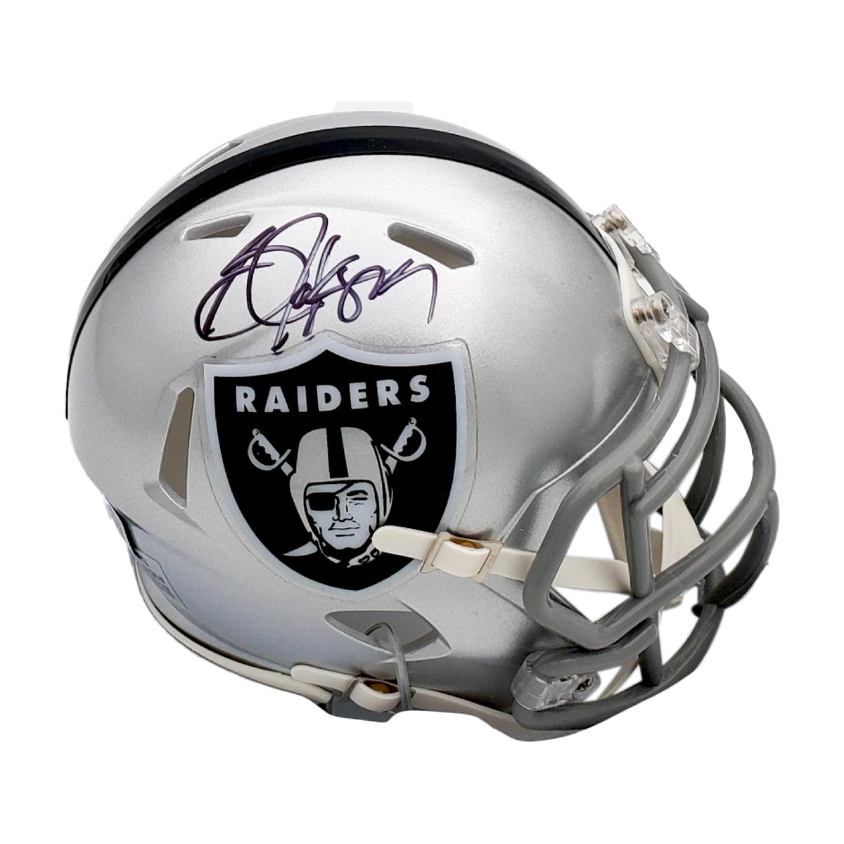 Bo Jackson Signead Raiders Speed Mini Football Helmet - Beckett