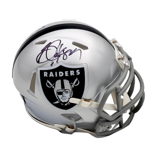 Bo Jackson Signead Raiders Speed Mini Football Helmet - Beckett