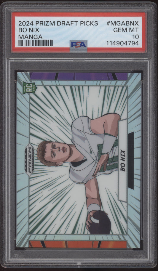 Bo Nix 2024 Prizm Draft Picks MANGA PSA 10 Gem Mint Oregon Ducks NCAA