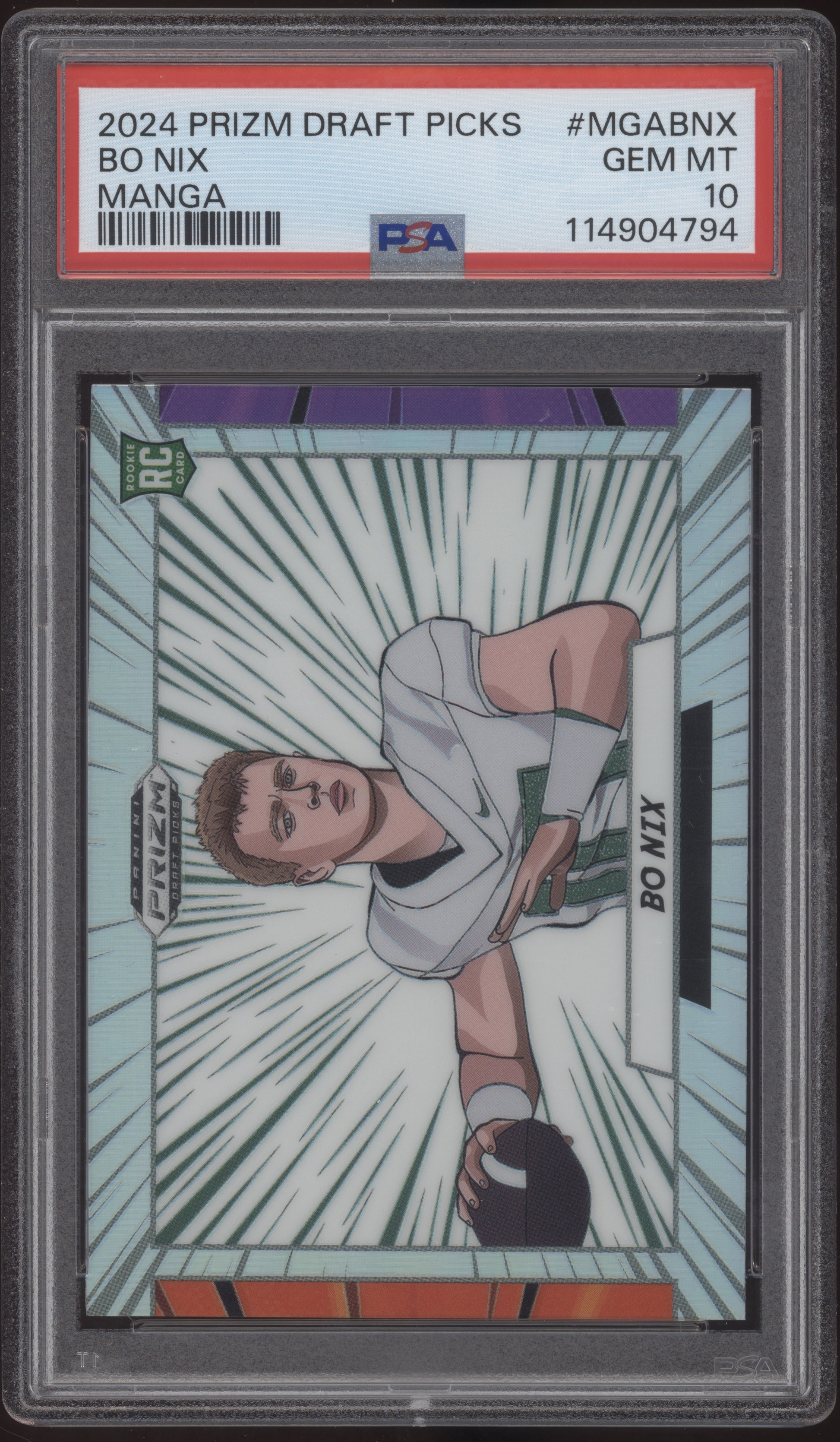 Bo Nix 2024 Prizm Draft Picks MANGA PSA 10 Gem Mint Oregon Ducks NCAA