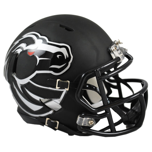 Boise State Broncos MATTE BLACK Riddell Speed Mini Football Helmet