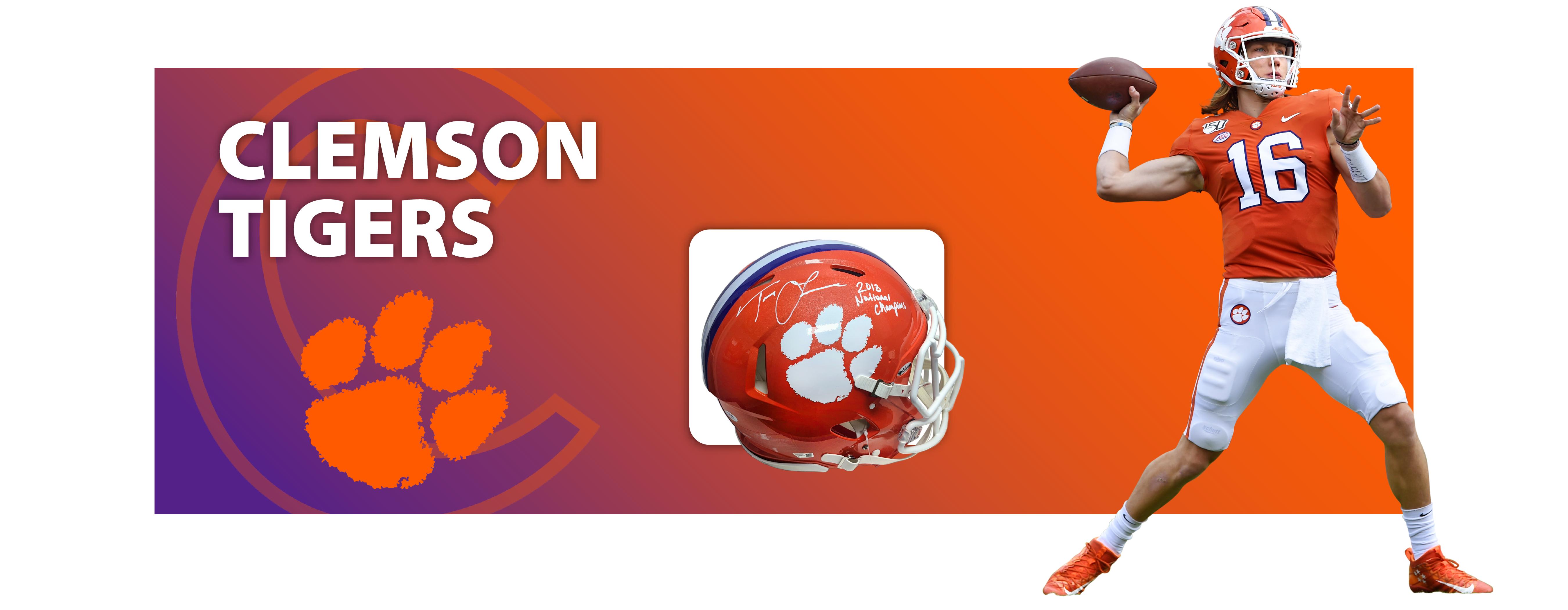 Trevor Lawrence Clemson Tigers Autographed Riddell College Football  Playoffs 2018 National Champions Logo Speed Mini Helmet