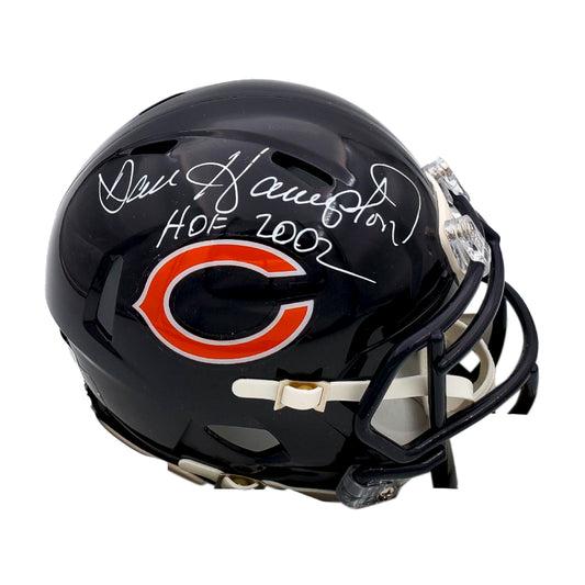 Dan Hampton Signed Bears Speed Mini Helmet Inscribed "HOF 2002" - Beckett