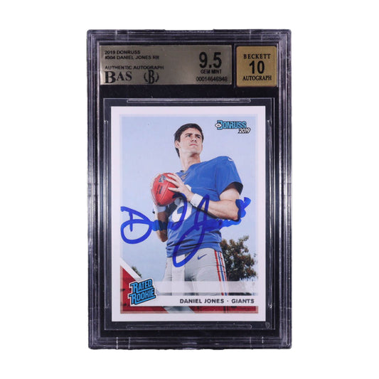 Daniel Jones Signed 2019 Donruss #304 RR RC (BAS 9.5 | Auto 10)