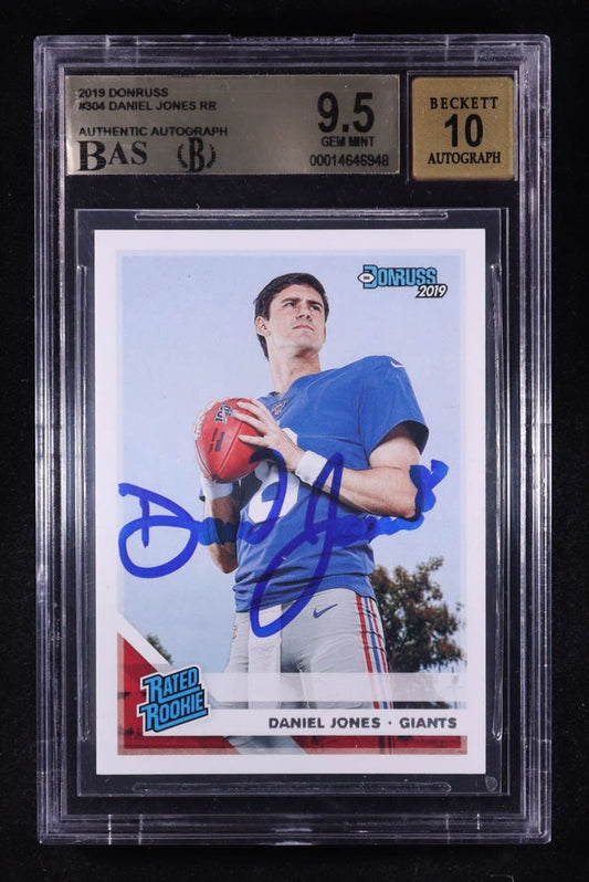 Daniel Jones Signed 2019 Donruss Rated Rookie Buffalo Bills 