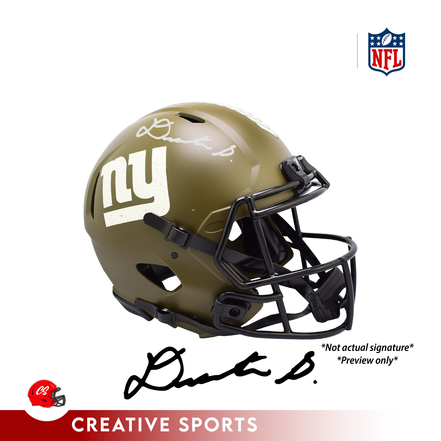 Deonte Banks Autographed Salute to Service Authentic Full Size Helmet  - PREORDER