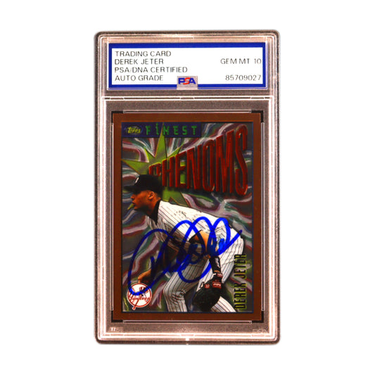 Derek Jeter Signed 1996 Topps Finest Phenoms #92 RC PSA Auto 10