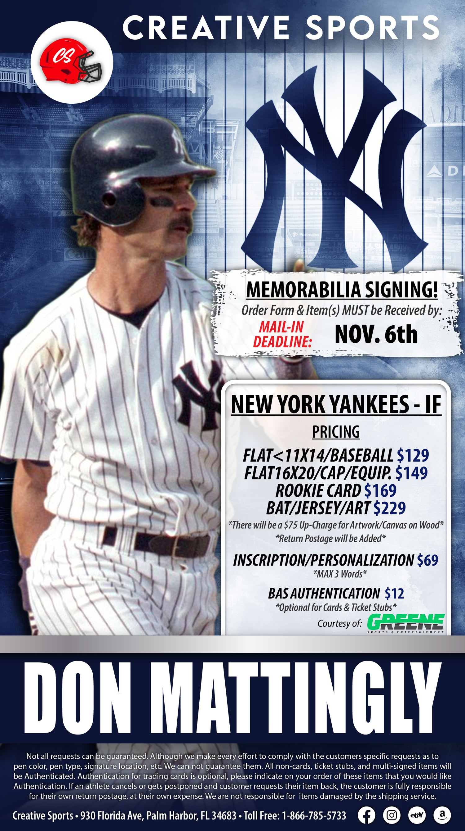 Don Mattingly New York Yankees Autographed Black Louisville