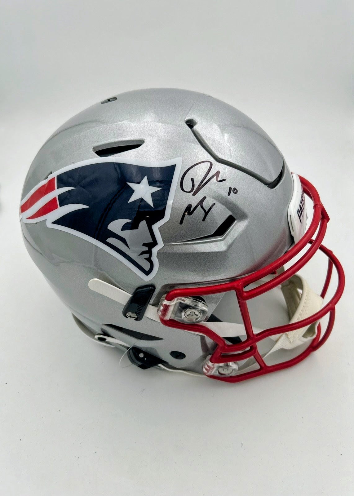 New England Patriots Drake Maye Autographed Authentic Speedflex Helmet Fanitics