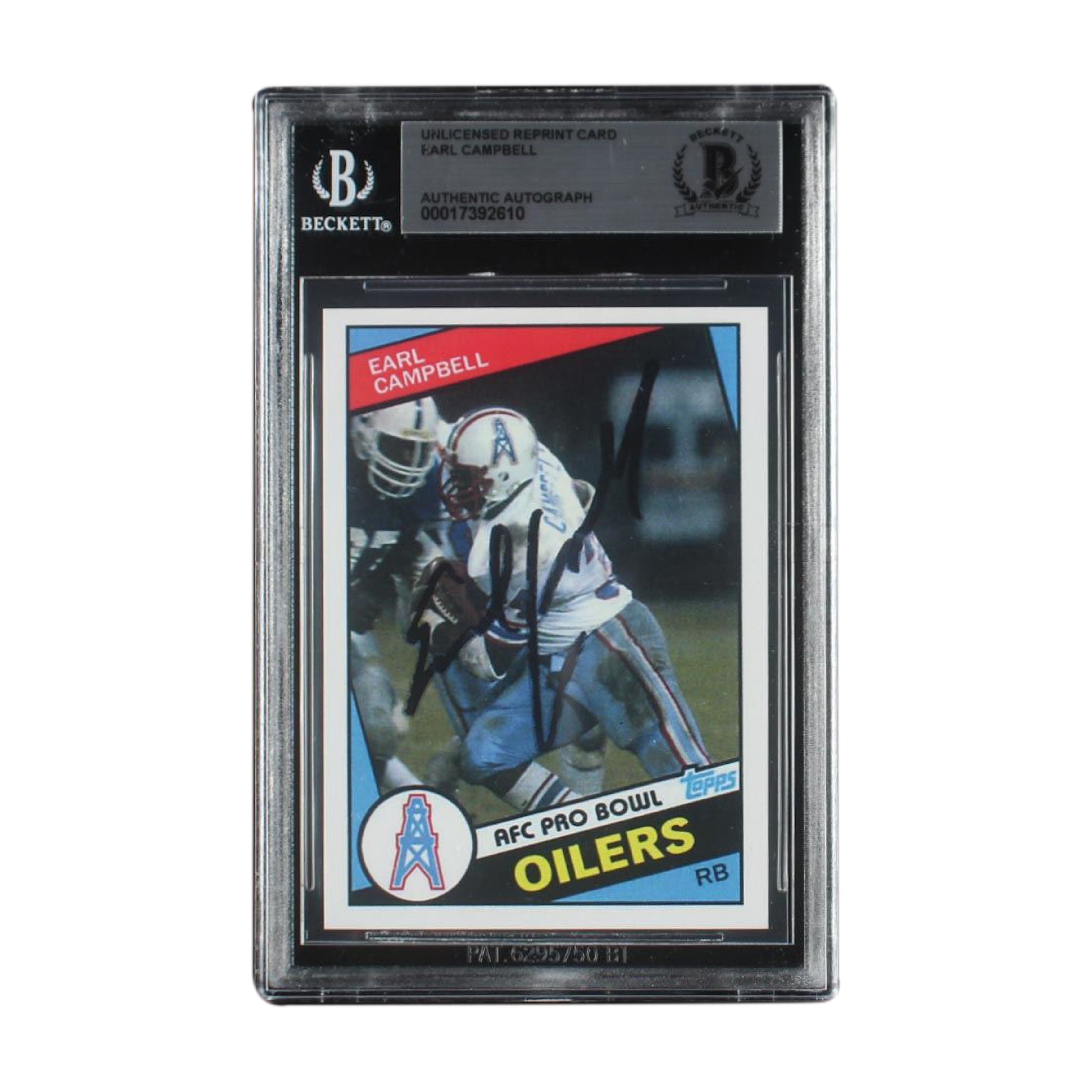 Earl Campbell Signed Authentic Topps Beckett