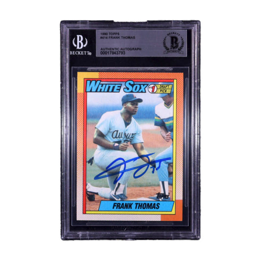 Frank Thomas Signed 1990 Topps #414 RC Beckett Authentic Autograph