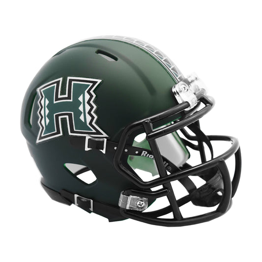 Hawaii Warriors Riddell Speed Mini Matte Green Football Helmet