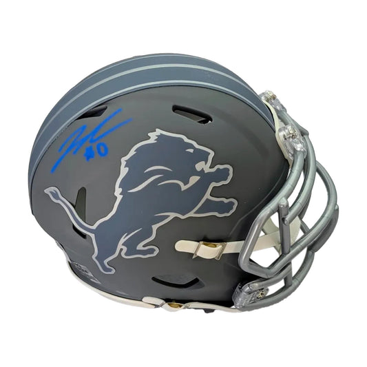 Jahmyr Gibbs Signed Authentic Detroit Lions Riddell Slate NFL Mini Helmet