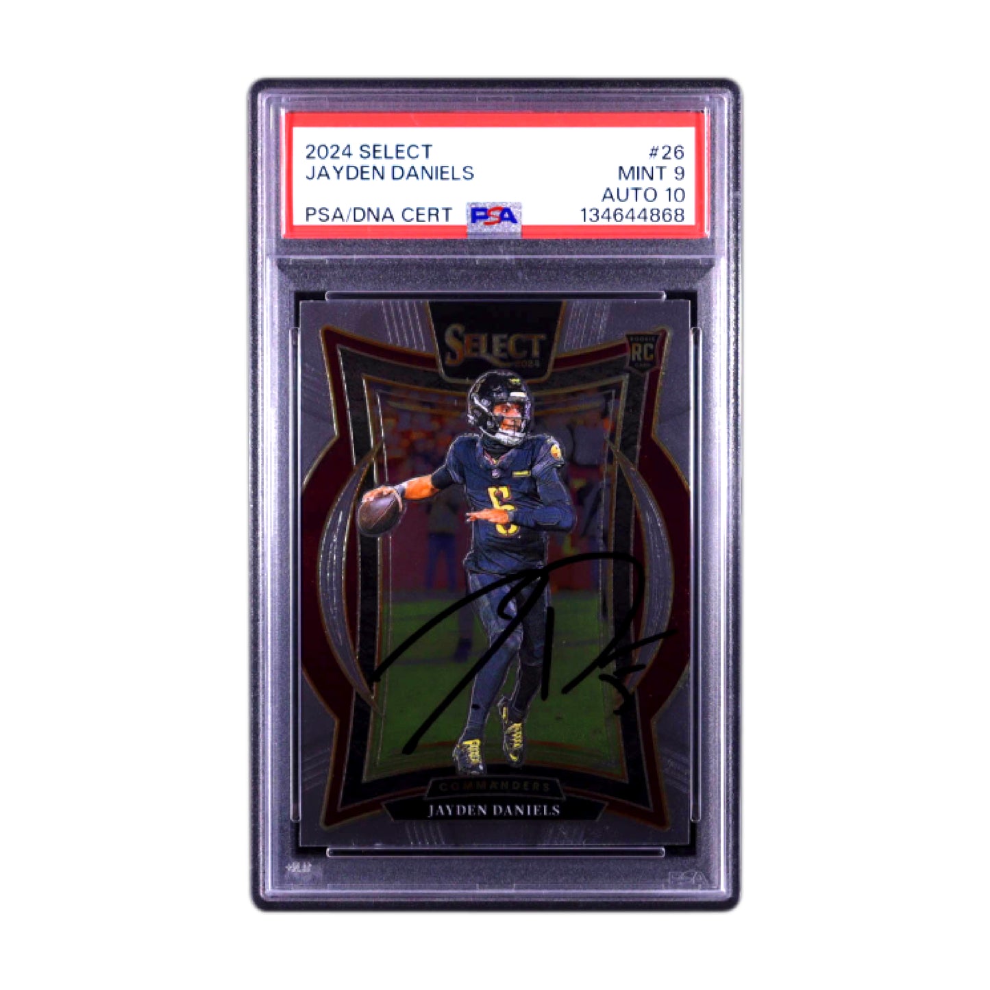 Jayden Daniels Signed 2024 Panini Select #26 RC PSA 9  Auto 10