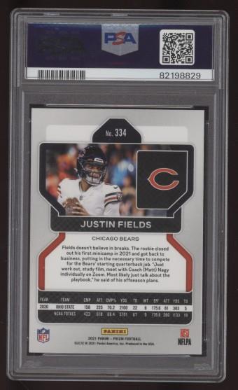 Justin Fields PSA 10 Gem Mint Chicago Bears NFL Panini Prizm