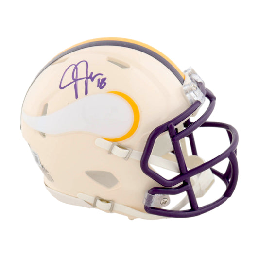 Justin Jefferson Signed Vikings Retro Series Mini Helmet - Beckett