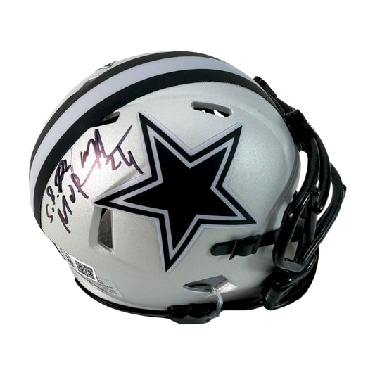 Larry Brown Signed Cowboys Rave Speed Mini Helmet Inscribed "SB XXX MVP" - GTA