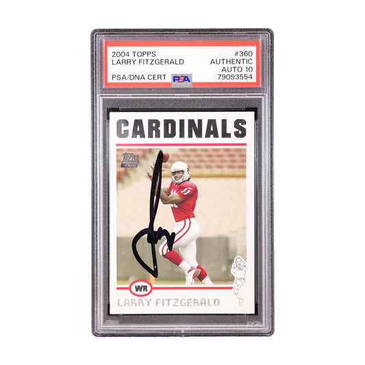 Larry Fitzgerald Autographed 2004 Topps Rookie Card PSA Auto 10