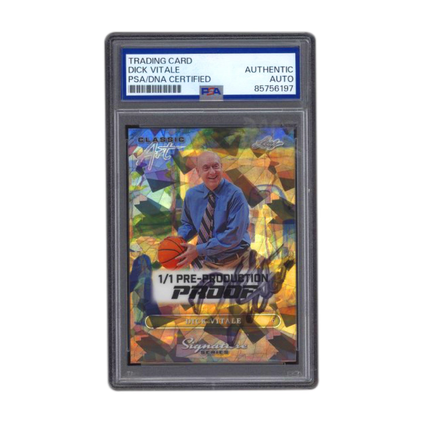 Leaf Classic Art Dick Vitale Signature Series 1/1 Pre-Production Proof PSA/DNA Authentic Auto
