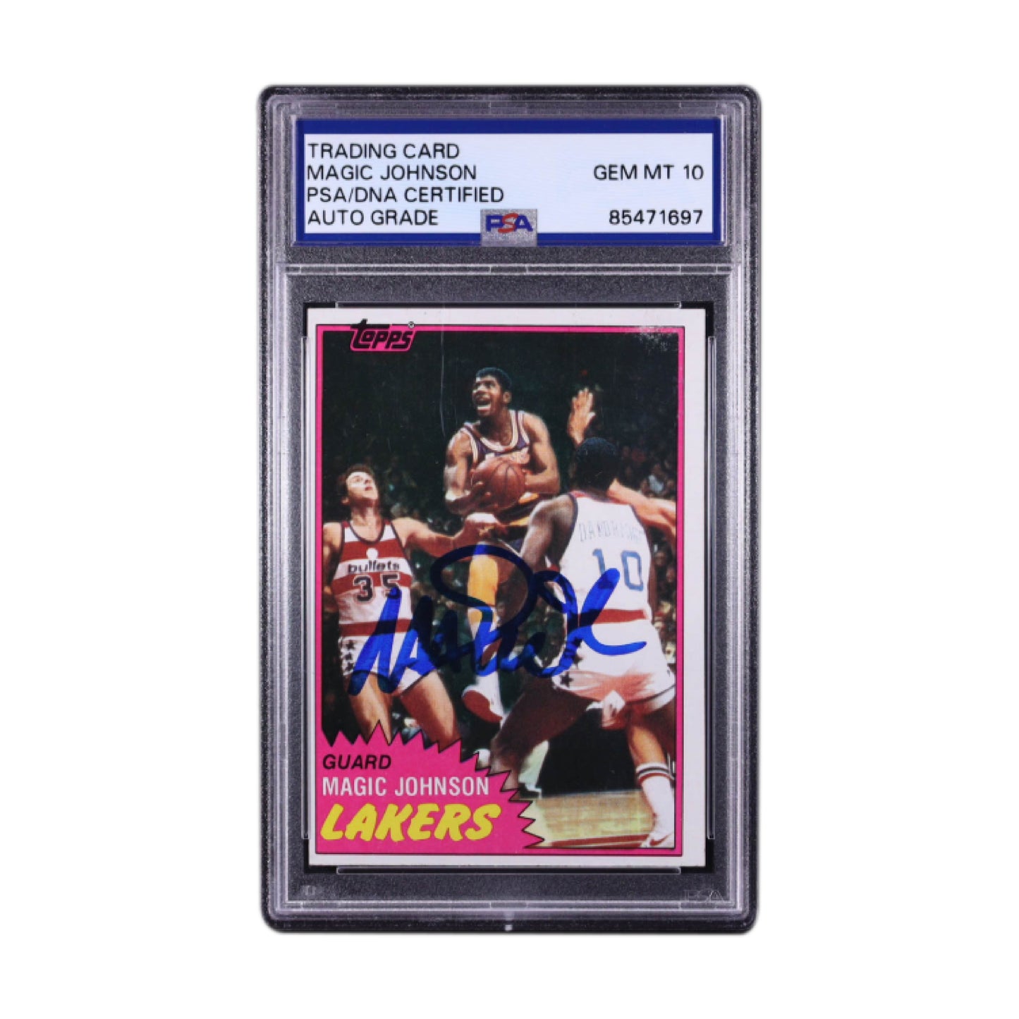Magic Johnson Signed 1981 Topps #21 (PSA | Autograph Graded PSA 10)