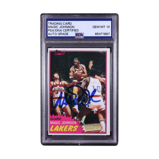 Magic Johnson Signed 1981 Topps #21 (PSA | Autograph Graded PSA 10)