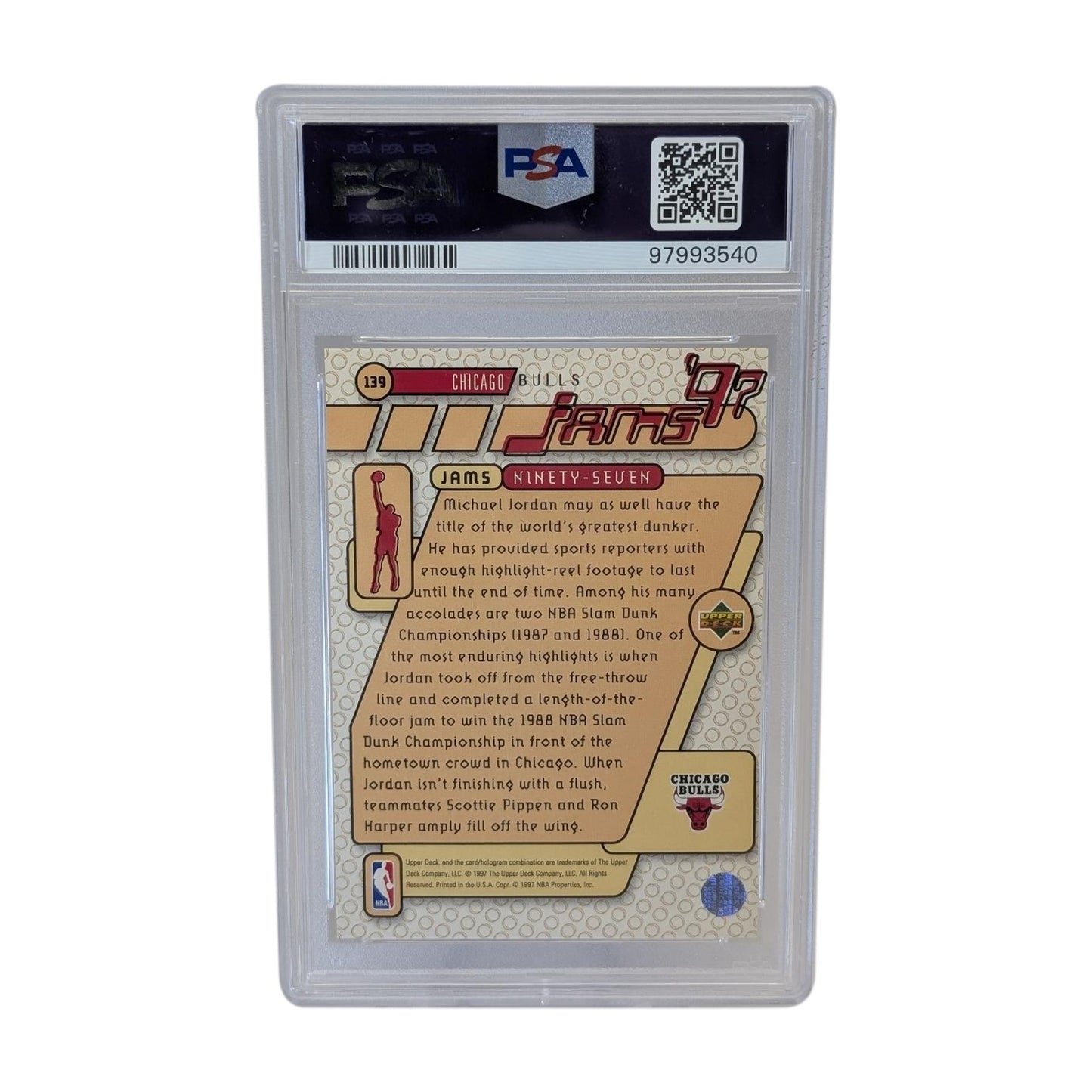 Michael Jordan 1997 Upper Deck PSA 8 NR-MT NBA