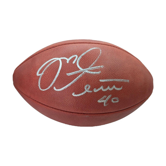 Mike Alstott Signed Authentic Wilson Metallic Buccaneers NFL Football