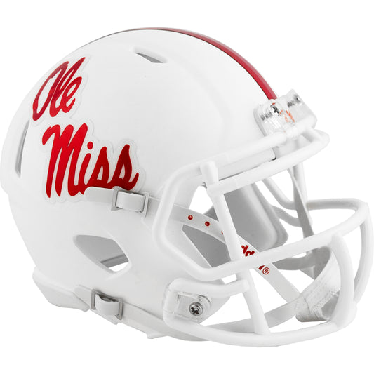 Ole Miss Rebels Riddell Speed Mini FMatte White ootball Helmet