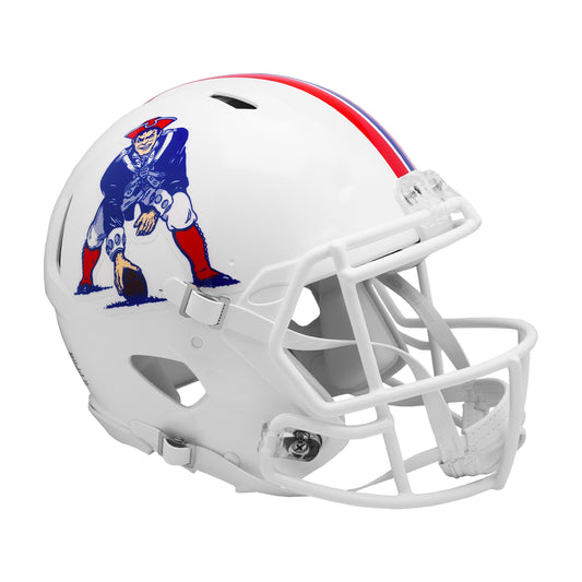 New England Patriots Riddell Speed Full Size Authentic White Shell and Mask Football Helmet