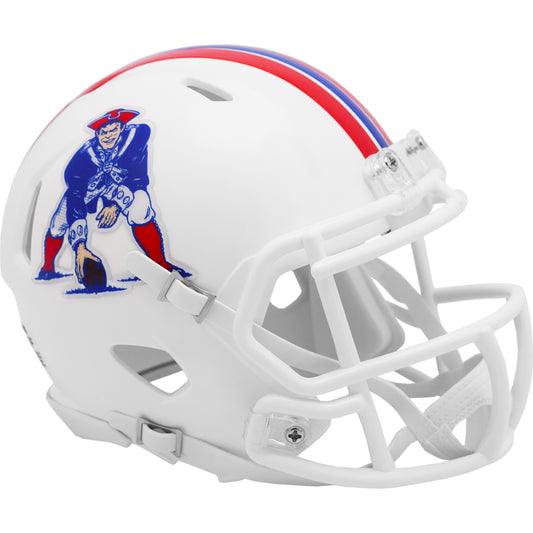 New England Patriots 1982-1989 Throwback Riddell Speed Mini Football Helmet