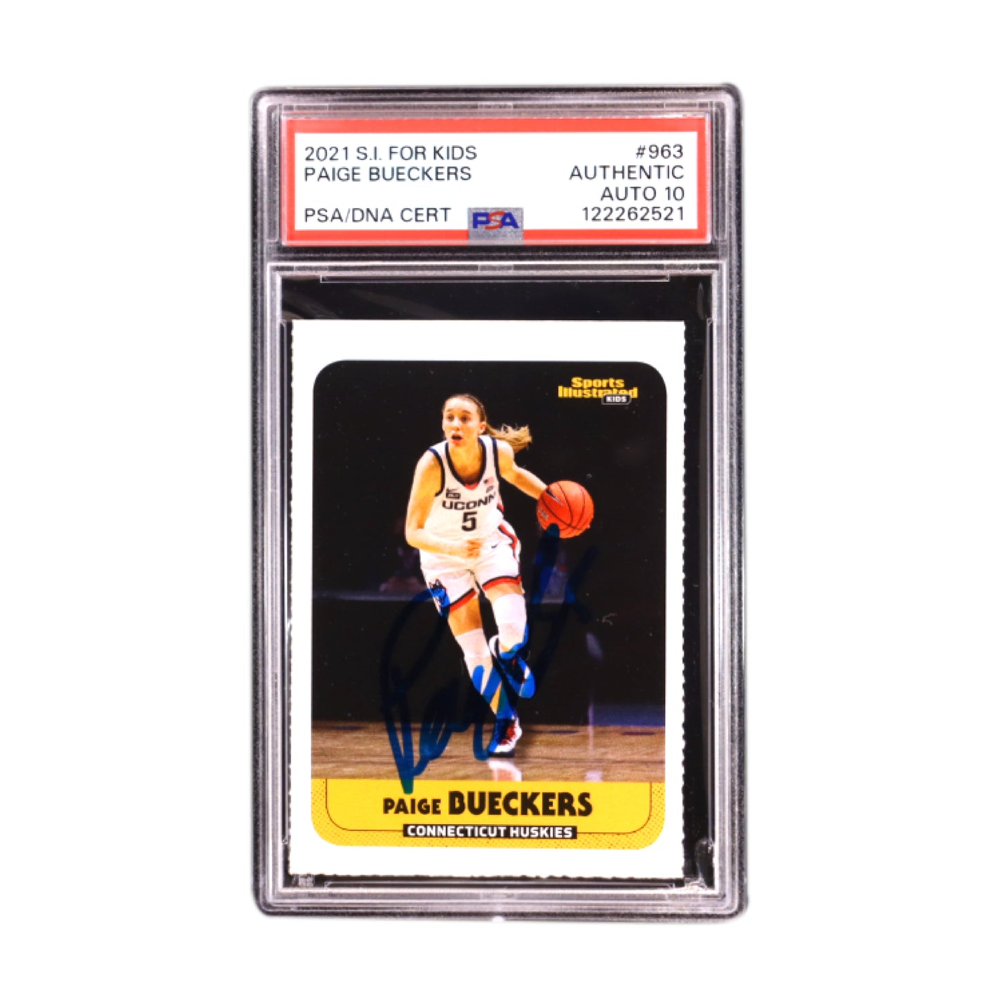 Paige Bueckers Signed 2021 Sports Illustrated For Kids #963 RC PSA Autograph 10