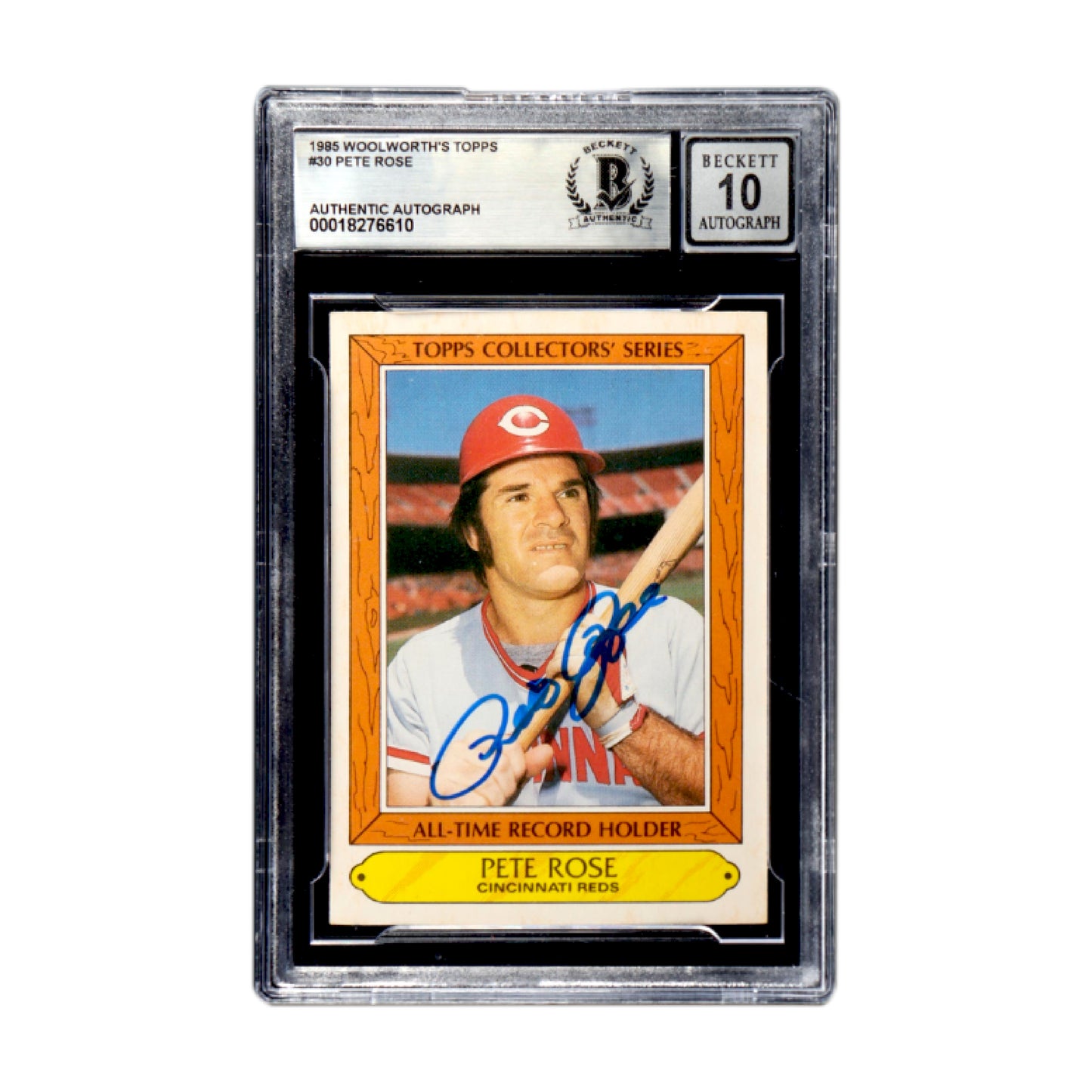 Pete Rose Signed 1985 Woolworth's Topps #30 BGS Autograph 10