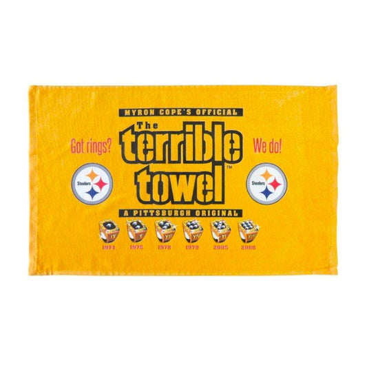Pittsburgh Steelers Terrible Towel 6X SB Champions Got Rings? - New with Tags