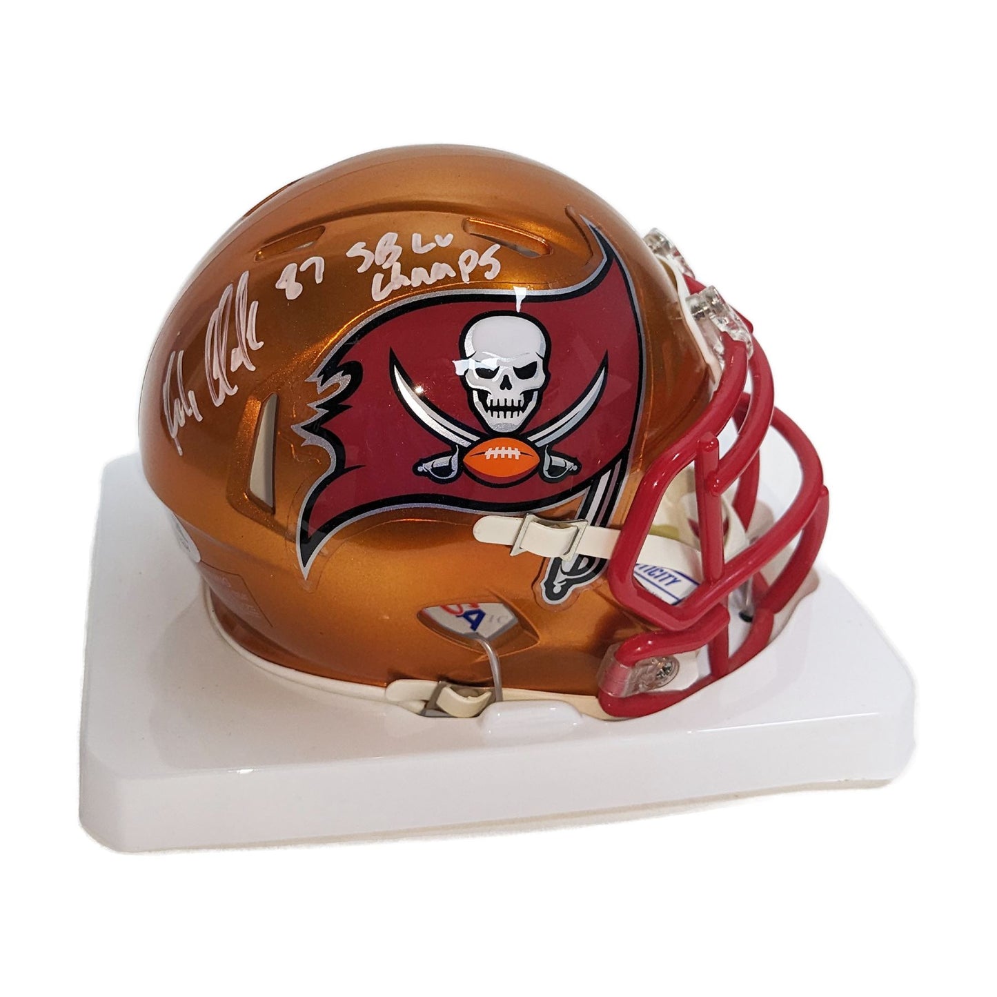 Rob Gronkowski Signed Authentic Tamp Bay Buccaneers Riddell Flash Super Bowl Champs NFL