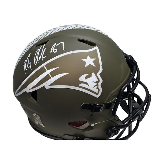 Rob Gronkowski Signed Authentic Full Size Salute To Service New England Patriots NFL Helmet