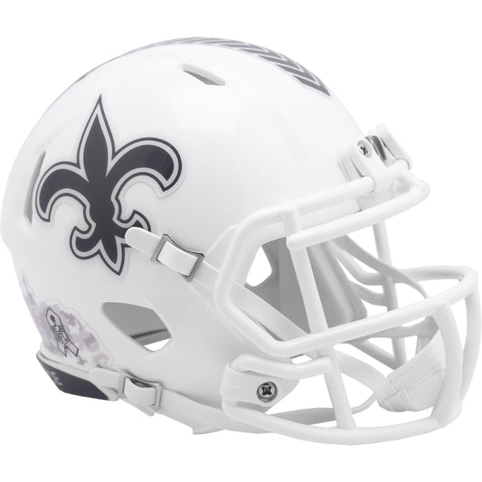 New Orleans Saints 2024 Salute to Service Riddell Speed Mini Football Helmet