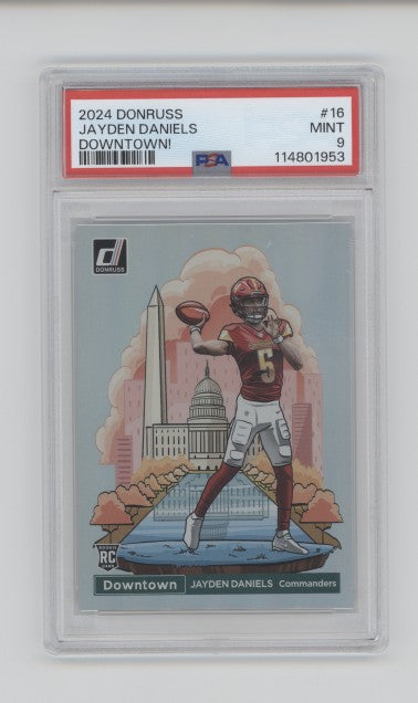 Jayden Daniels 2024 Panini Donruss Downtown! PSA 9 Mint