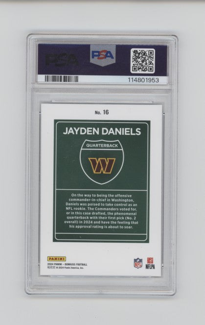 Jayden Daniels 2024 Panini Donruss Downtown! PSA 9 Mint