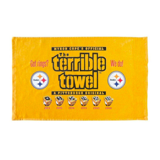 Steelers Terrible Towel 6X SB Champions Got Rings? - New with Tags