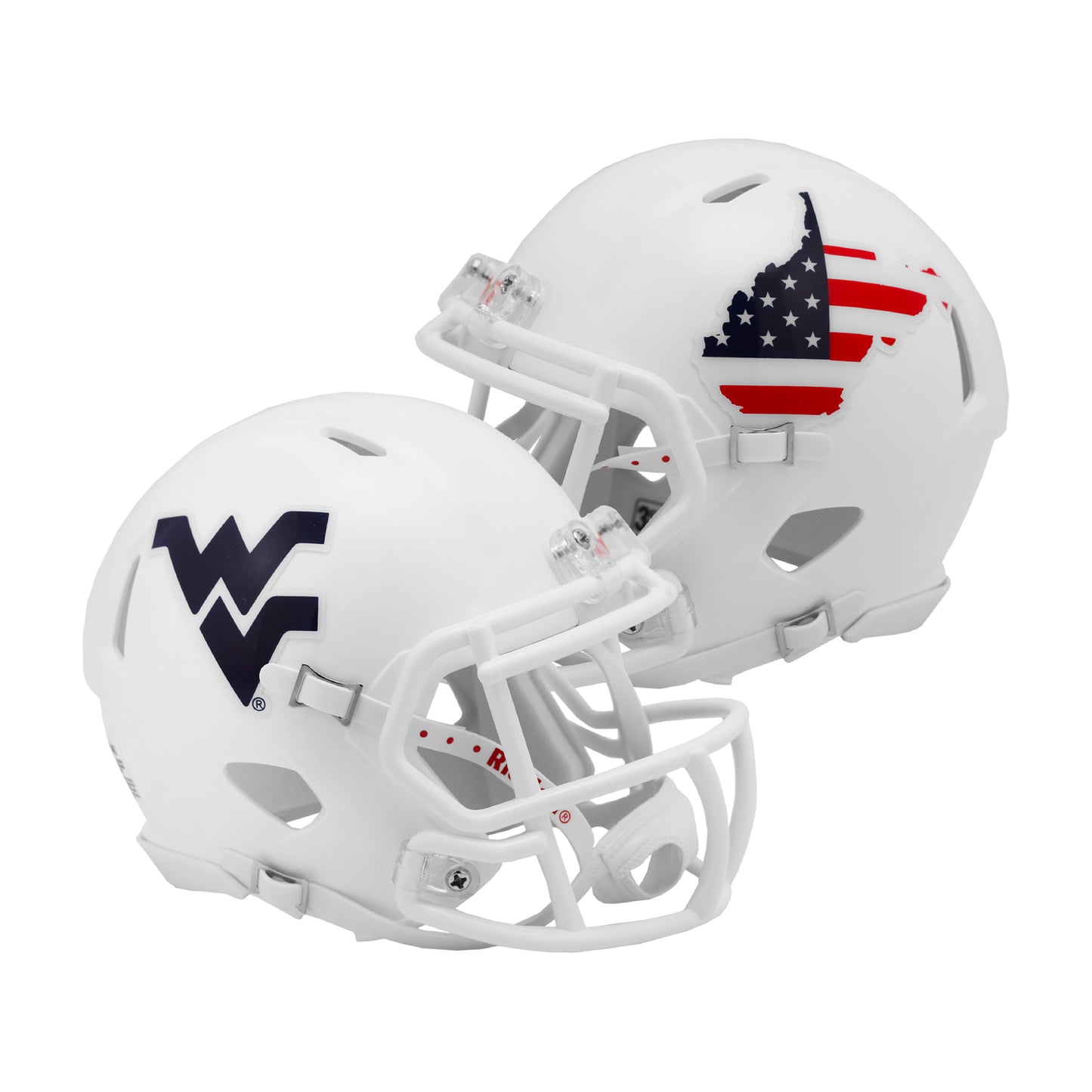 West Virginia Mountaineers Riddell Speed Mini Stars & Stripes Football Helmet
