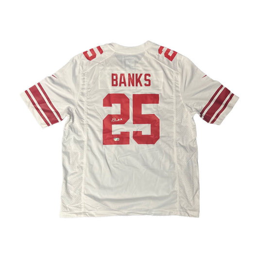 Deonte Banks Autographed Nike White Auth Jersey - Beckett Auth