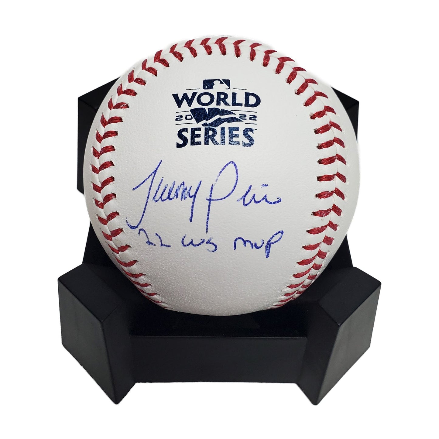 Jeremy Pena signed Major League Baseball w/ 22 WS MVP Inscription-MLB