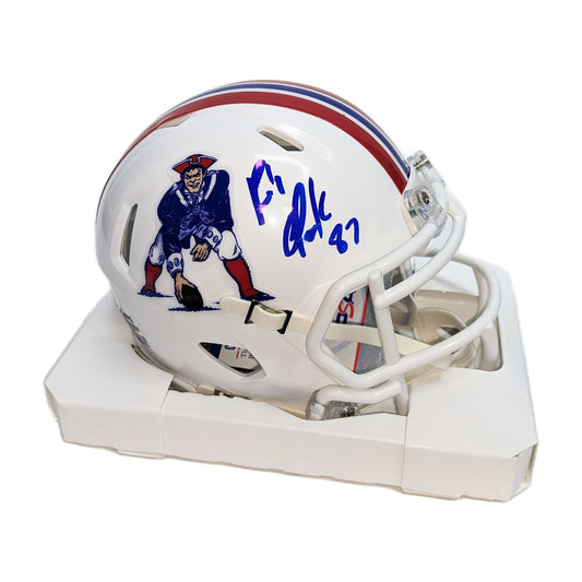 Rob Gronkowski Autographed New England Pats Throwback Mini Helmet - PSA