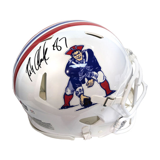 Rob Gronkowski Autograph Helmet Patriots Speed Replica Matte Black