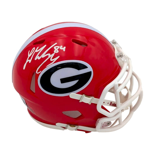 Ladd McConkey Signed Georgia Bulldogs Speed Mini - Beckett