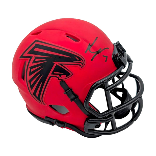 Bijan Robinson Signed Falcons Rave Mini Helmet (Black Ink) - Beckett