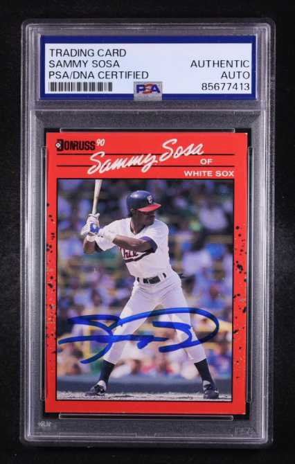 Sammy Sosa Signed 1990 Donruss #489 RC PSA Authentic Auto