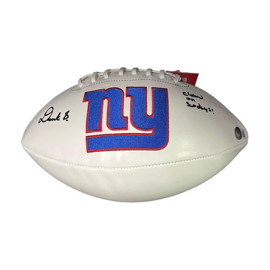 Deonte Banks Autographed Logo Football with Inscription - Beckett Auth