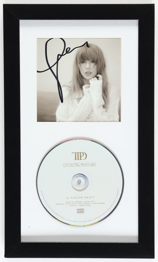 Taylor Swift Autographed Custom Framed The Tortured Poets Society CD w/ Inserts