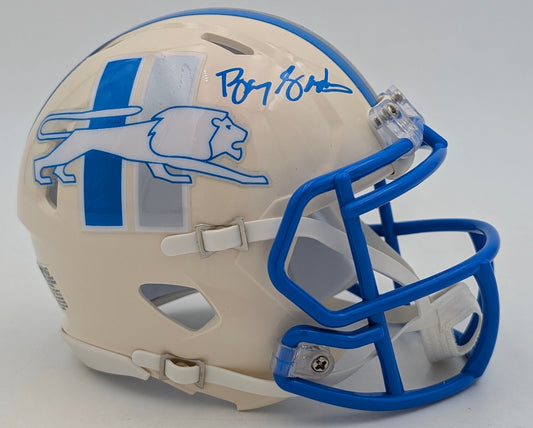 Barry Sanders Signed Detroit Lions Retro Series Mini Football Helmet - Schwartz